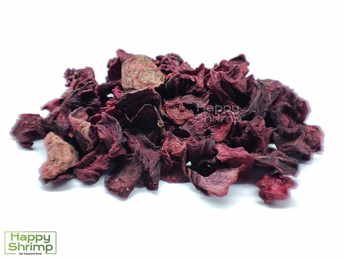 Rote Beete Flakes werden gerne von unseren Garnelen & Krebse angenommen.