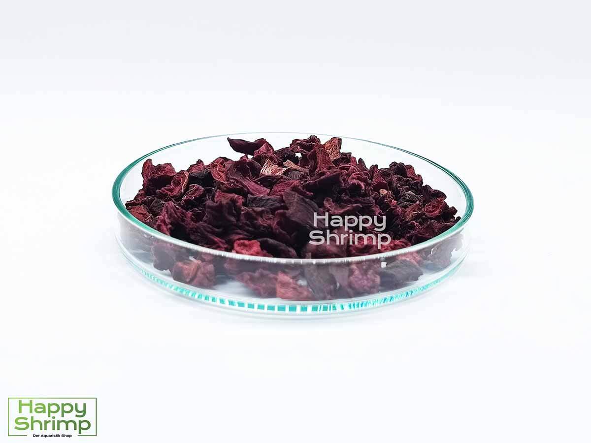 Rote Beete Flakes werden gerne von unseren Garnelen & Krebse angenommen.