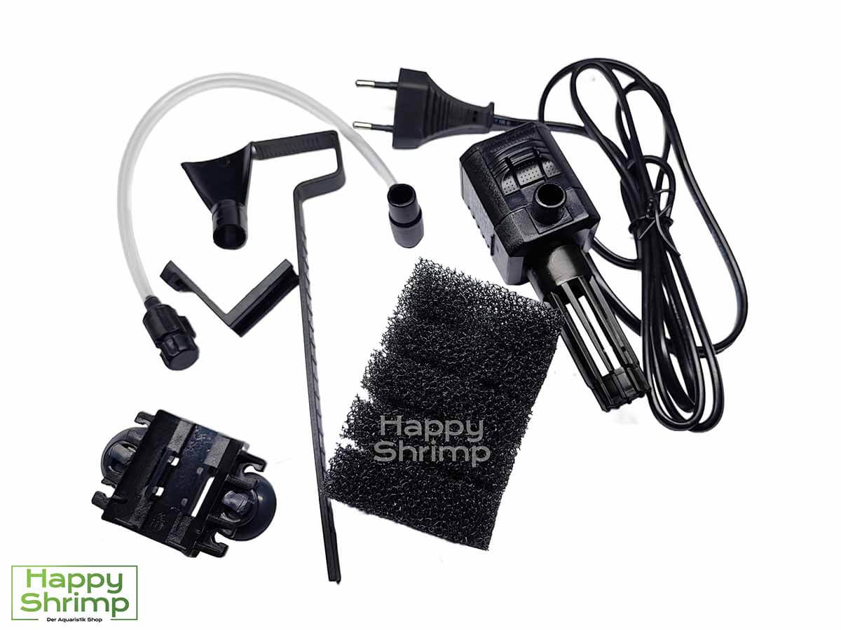 Beim Aquael Pat Mini Innenfilter ist ziemlich viel Lieferumfang enthalten.