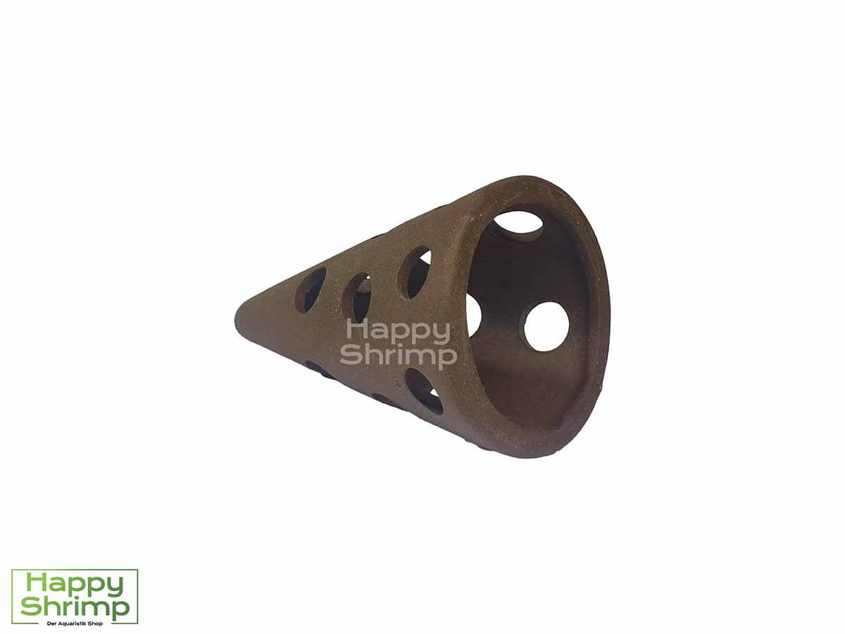 Diese Tonröhre mit Löchern bietet Garnelen ein sehr gutes Versteck.