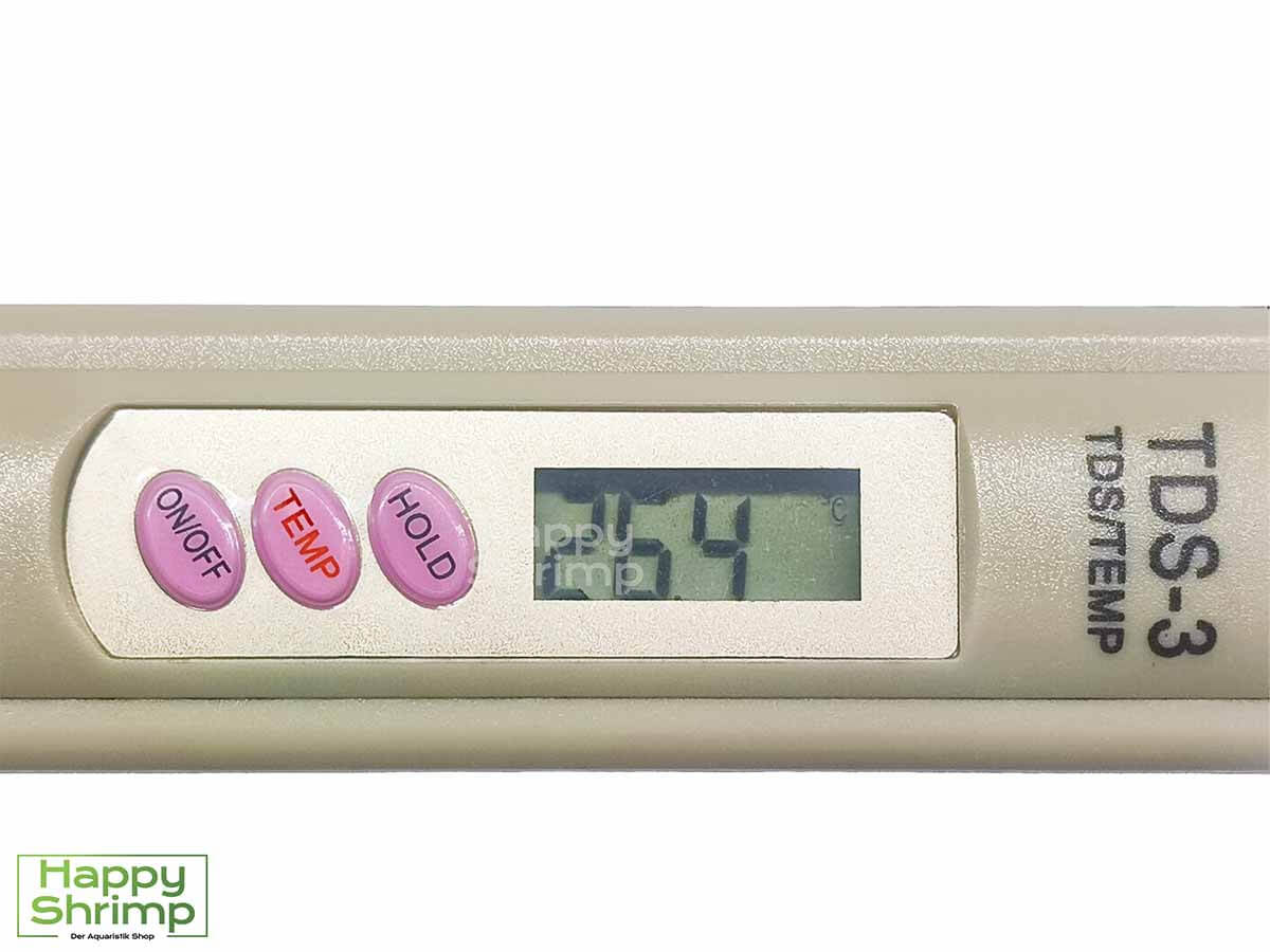 Das TDS Leitwert Messgerät kann ebenfalls die Temperatur anzeigen.