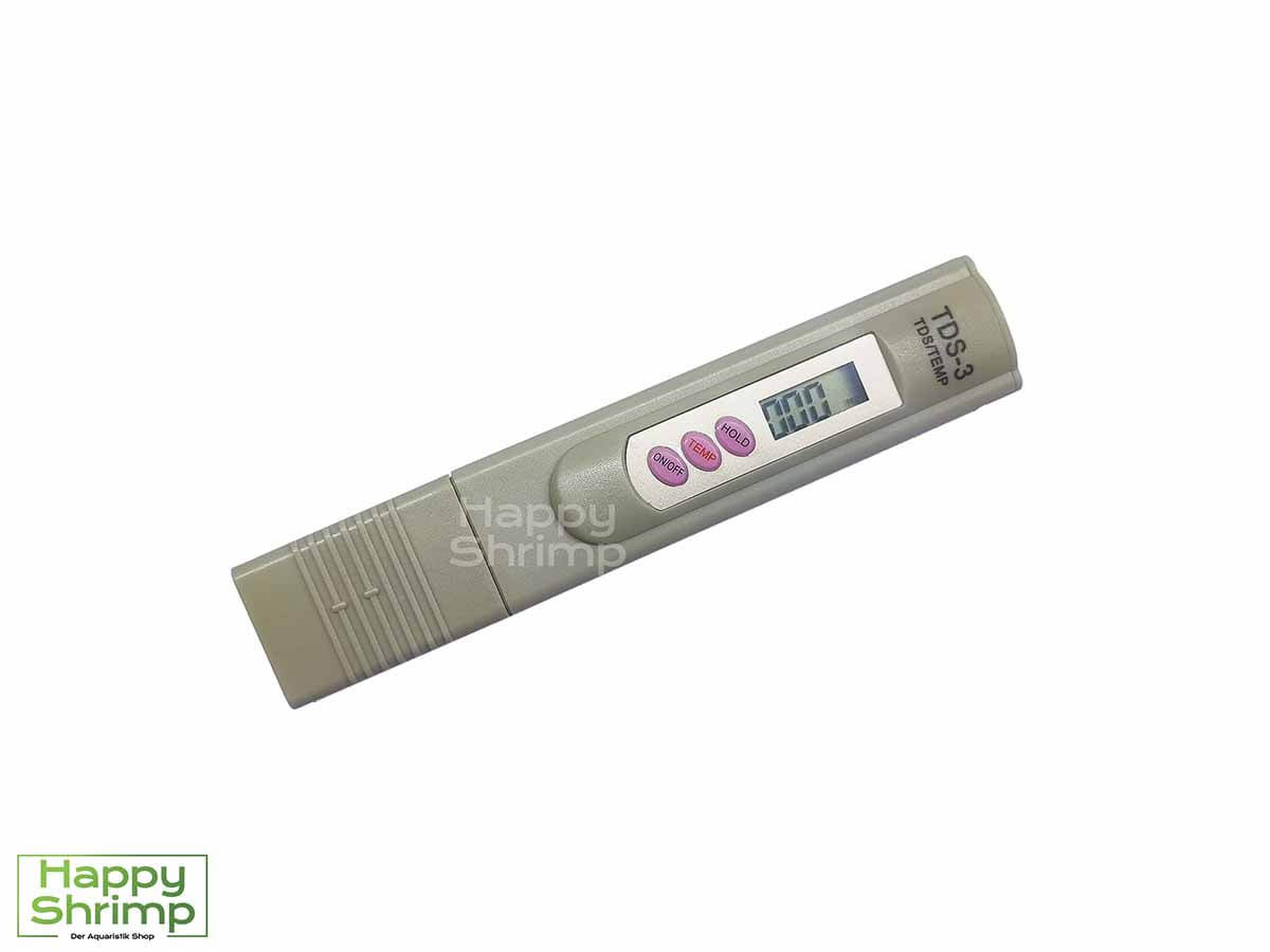 Ein Gerät zum messen des Leitwertes in ppm, daher auch die Bezeichnung Leitwert Messgerät. Perfekt für Garnelen die weiches Wasser bevorzugen.