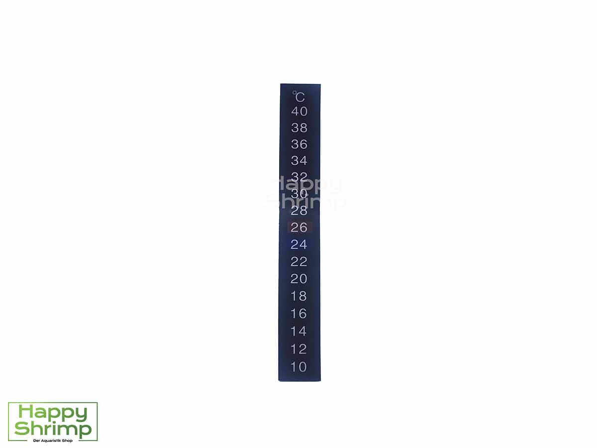 Der Thermometer Aufkleber ist die günstigste Methode um die Wassertemperatur im Aquarium zu messen.