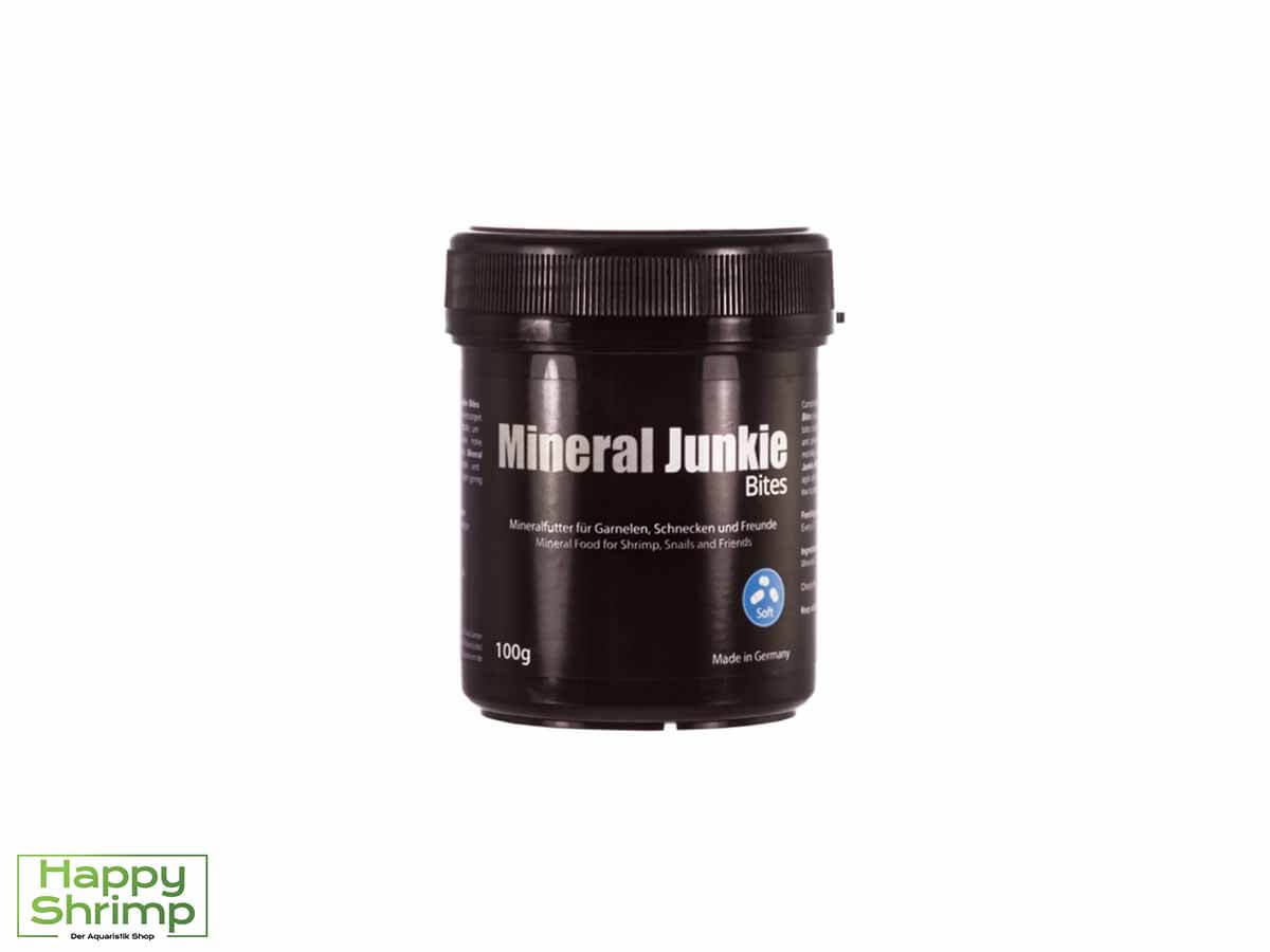 GlasGarten Mineral Junkie Bites GlasGarten Mineral Junkie Bites sind nicht nur ein leckerer Snack für deine Garnelen, sondern unterstützen auch die Häutung.