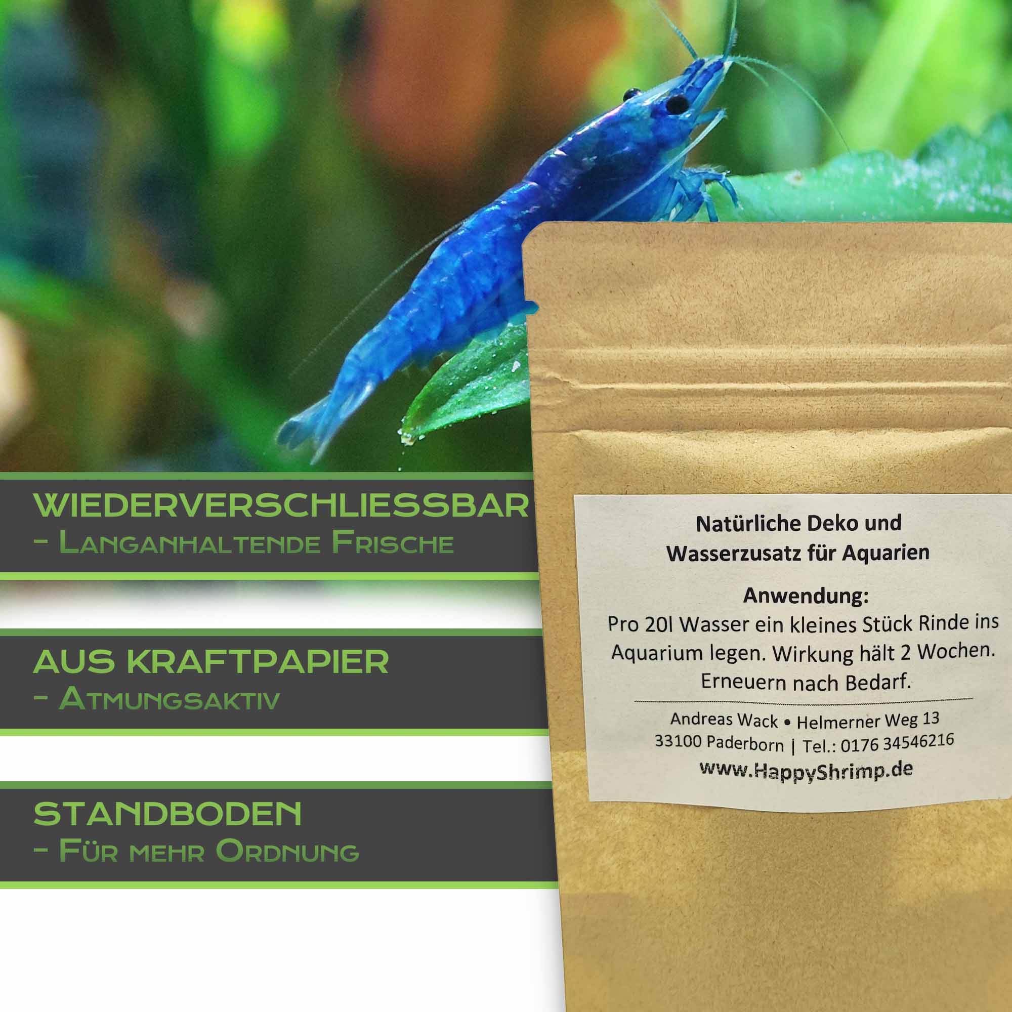 Seemandelbaumrinde verbessert die Wasserqualität deines Aquariums und dient nebenbei als natürliche Versteckmöglichkeit für deine Garnelen.