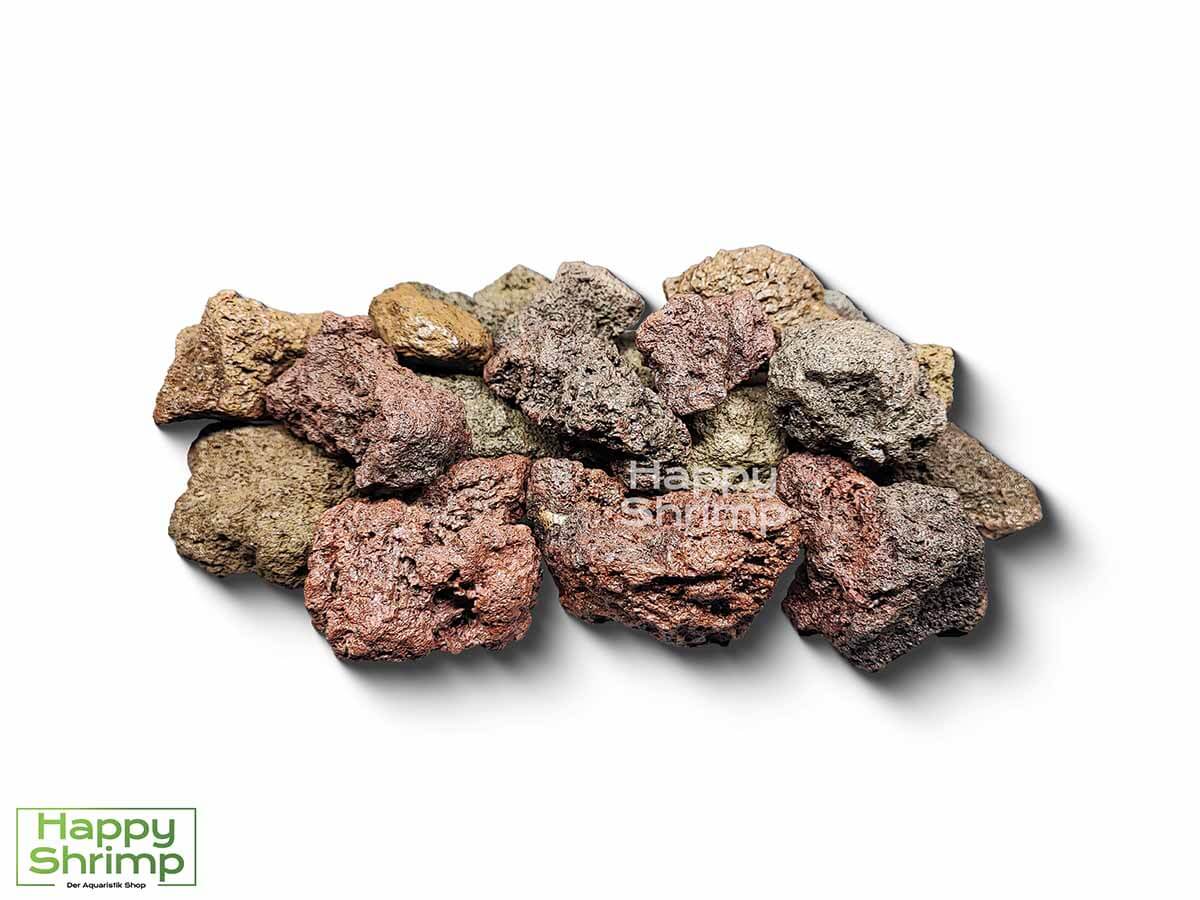 Roter Lavastein ist wasserneutral und hat somit perfekte Eigenschaften für Caridina, als auch Sulawesi Garnelen. Ein natürlich rot, bräunlicher Stein
