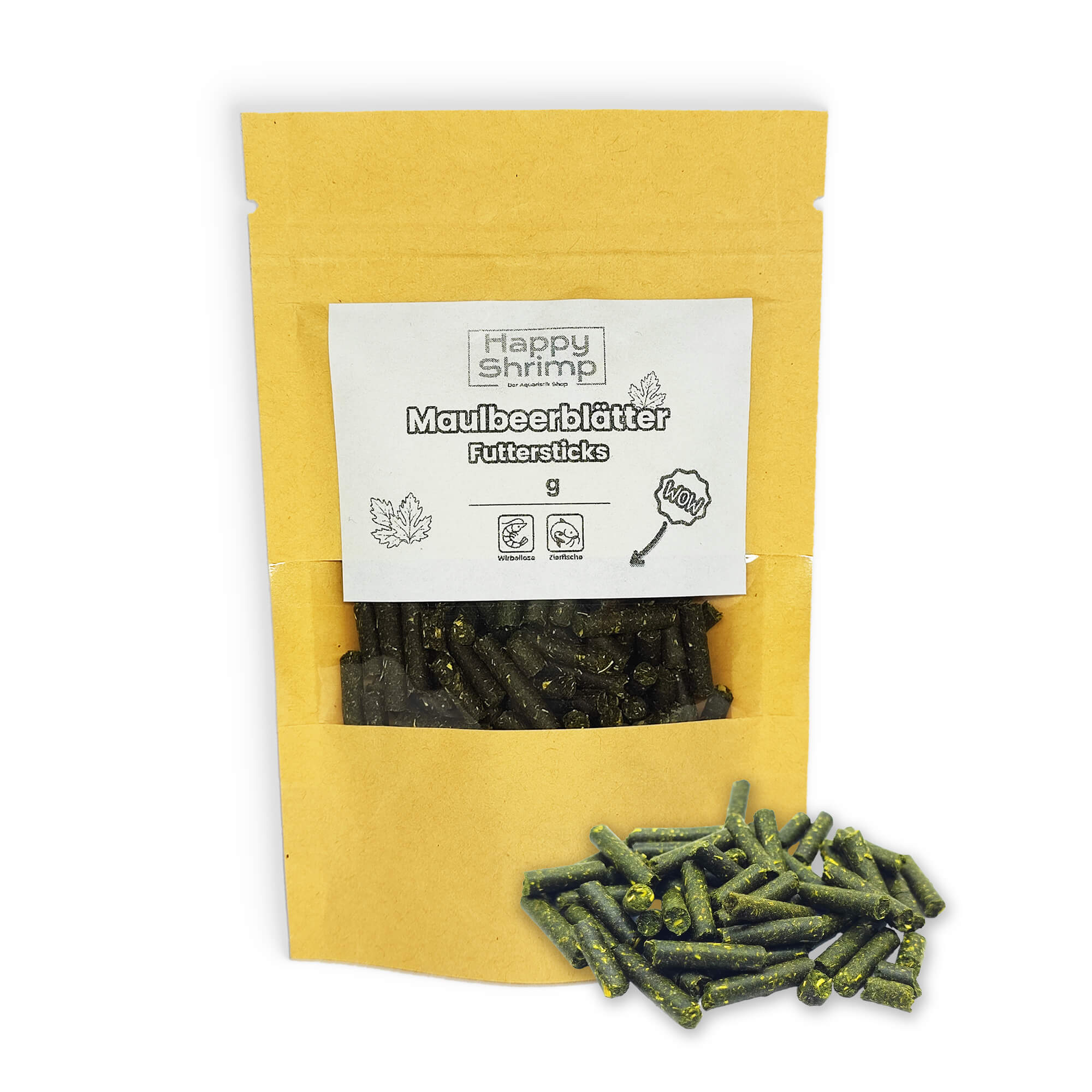 Maulbeerblätter Futtersticks für Garnelen, Krebse, Schnecken uvm Maulbeerblätter Futtersticks für dein Garnelen Aquarium. Beliebt als, Garnelenfutter, Schneckenfutter, Krebsfutter oder für Welse.