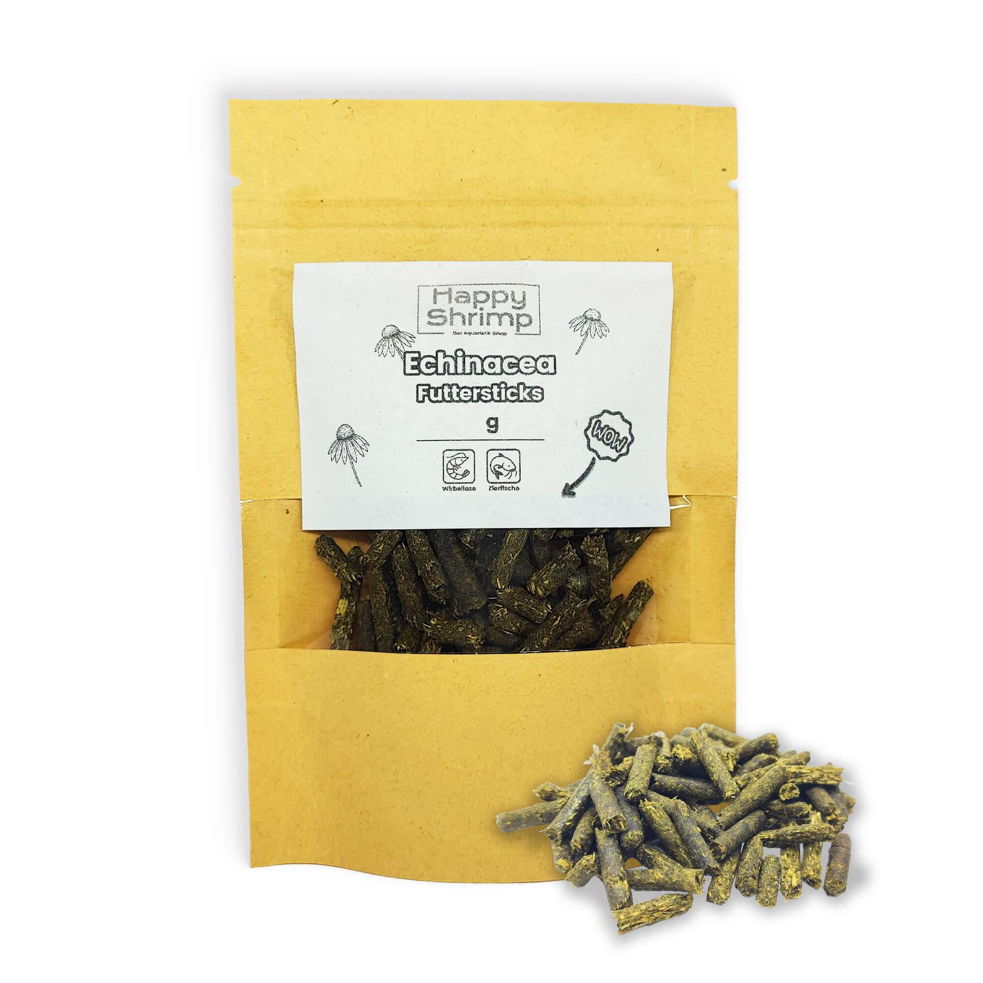 Sonnenhut Futtersticks für dein Garnelen Aquarium. Beliebt als, Garnelenfutter, Schneckenfutter, Krebsfutter oder für Welse.