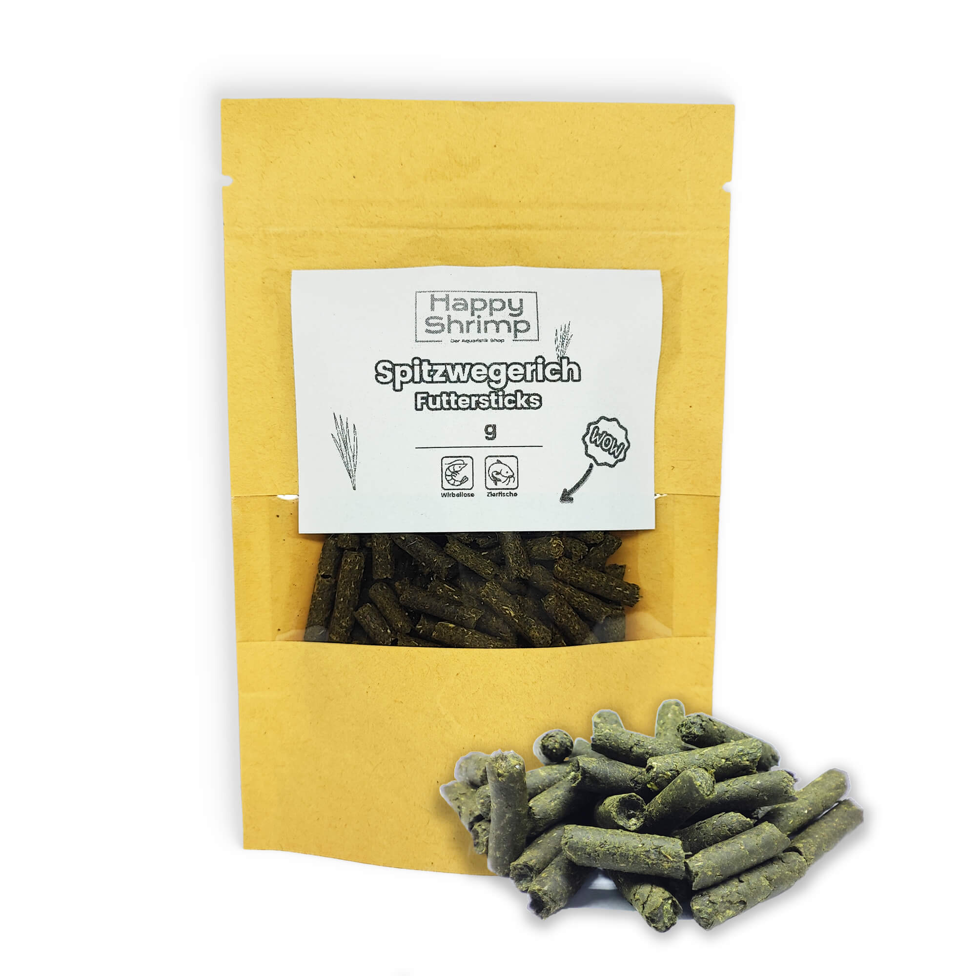 Spitzwegerich Futtersticks für dein Garnelen Aquarium. Beliebt als, Garnelenfutter, Schneckenfutter, Krebsfutter oder für Welse.