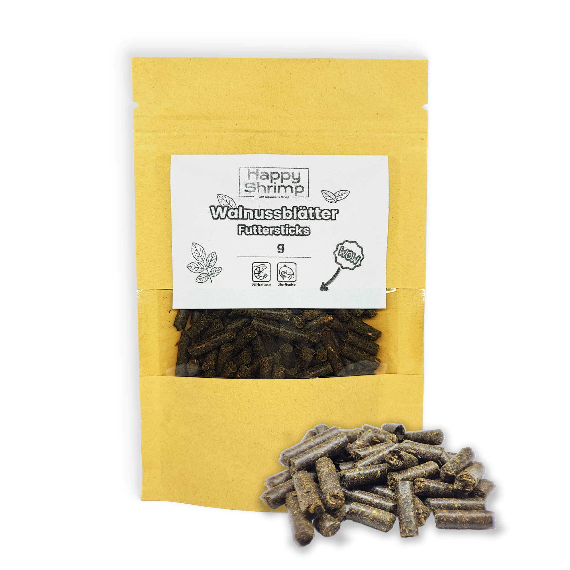 Walnussblätter Futtersticks für Garnelen, Krebse, Schnecken uvm Walnussblätter Futtersticks für dein Garnelen Aquarium. Beliebt als, Garnelenfutter, Schneckenfutter, Krebsfutter oder für Welse.