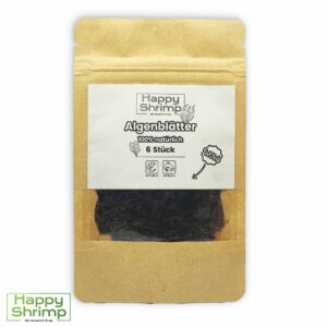 Algenblätter sind so ziemlich die natürlichste Ernährung für deine Zwerggarnelen und Welse.