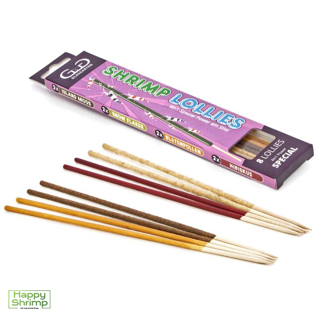 GlasGarten Shrimp Lollies wurden für dein Garnelen Aquarium konzipiert. Diese Lutscher sind ein Ideales Garnelenfutter für die Zucht von Wirbellosen.