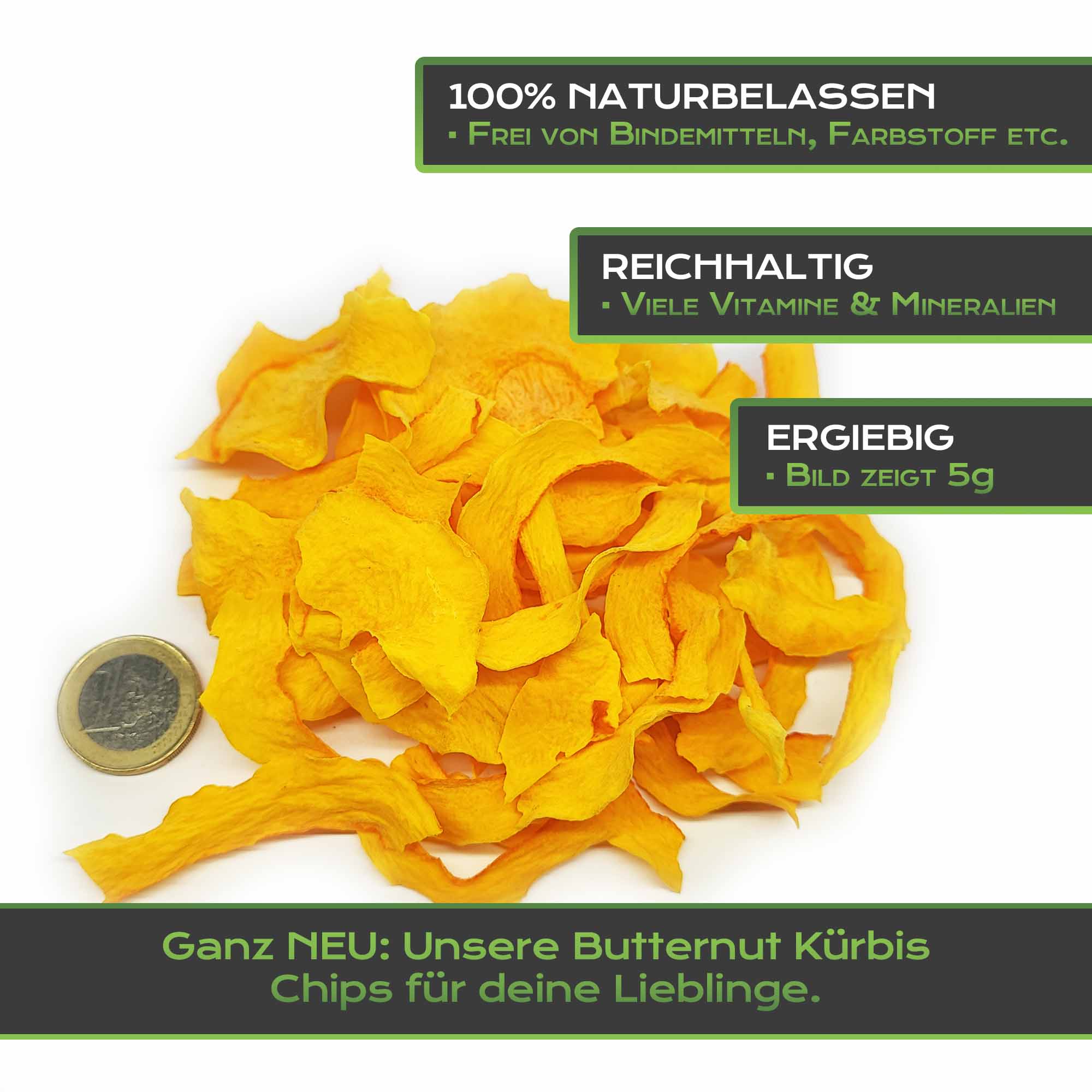 Butternut Chips futter für Garnelen Limited Edition1 Butternut Kürbis Chips sind zwar in der Aquaristik nicht so beliebt wie Hokkaido Chips, dennoch super lecker für Garnelen, Krebse, Welse und Schnecken.