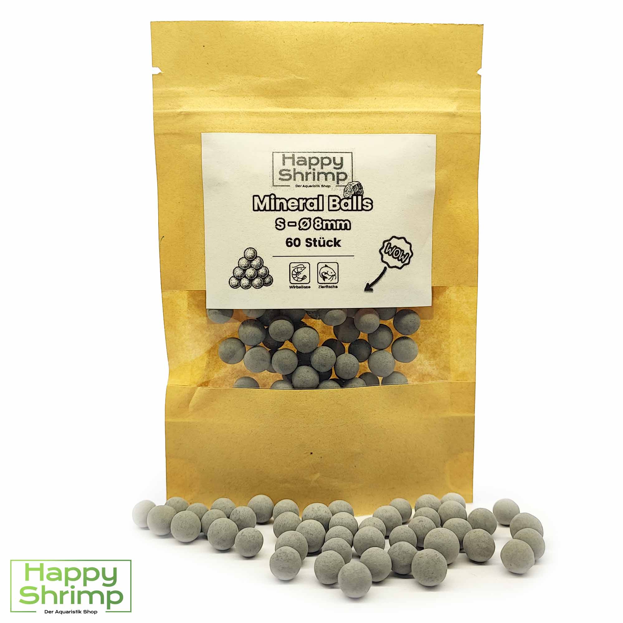 Mineral Balls zur Aufbereitung von Aquarienwasser und Unterstützung der Häutung von Garnelen, Krebsen und Schnecken.